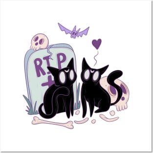 Spooky cats Posters and Art